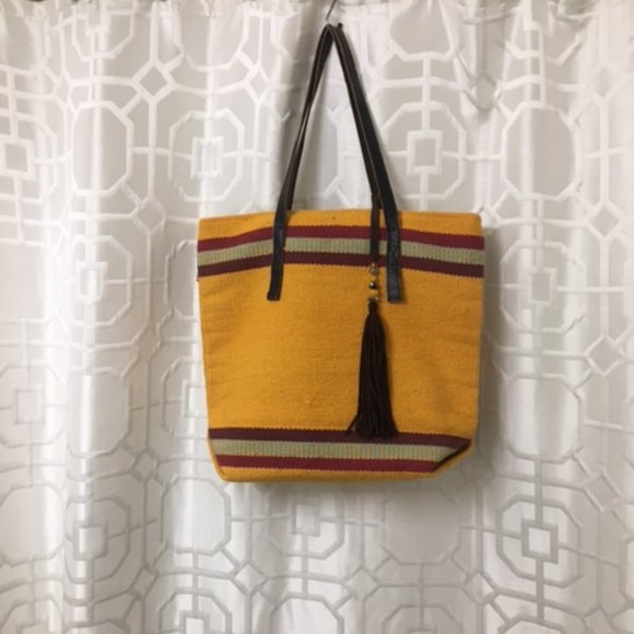 ALDO Boho Aztec Large Shopper Tote Leather Accents - Picture 3 of 5